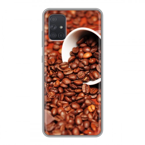 Дизайнерский силиконовый чехол для Samsung Galaxy A71 кофе текстуры