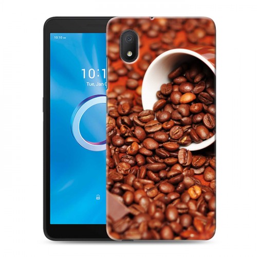 Дизайнерский пластиковый чехол для Alcatel 1B (2020) кофе текстуры