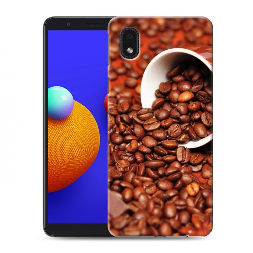 Дизайнерский пластиковый чехол для Samsung Galaxy A01 Core кофе текстуры