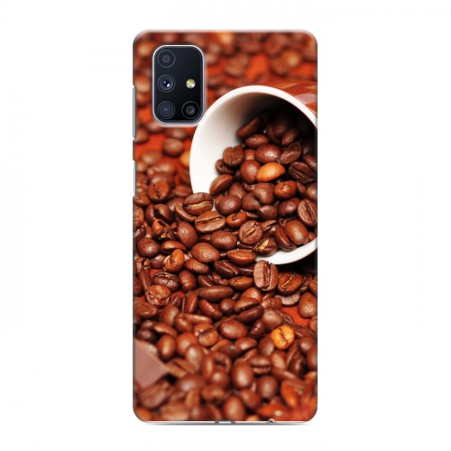 Дизайнерский силиконовый с усиленными углами чехол для Samsung Galaxy M51 кофе текстуры