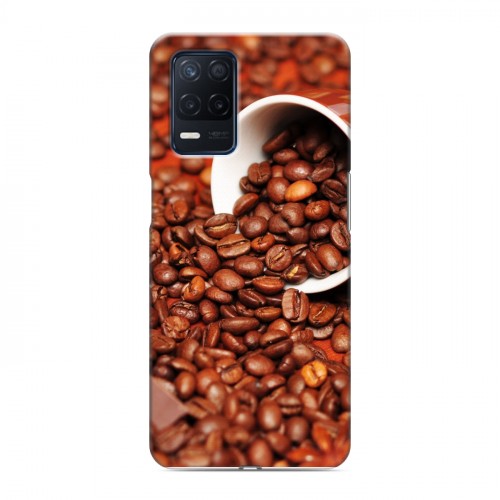 Дизайнерский силиконовый с усиленными углами чехол для Realme Narzo 30 5G кофе текстуры