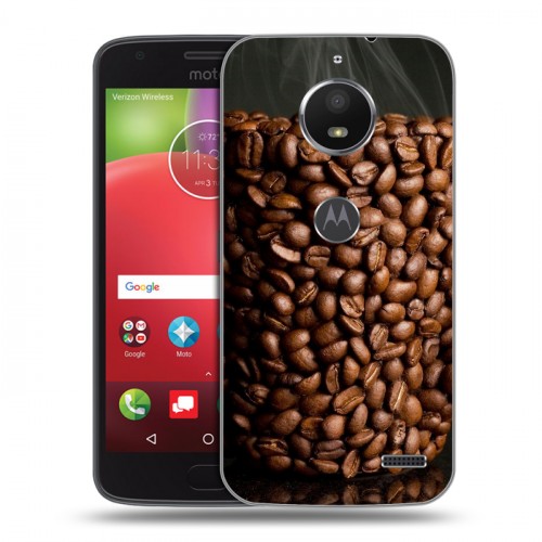 Дизайнерский пластиковый чехол для Motorola Moto E4 кофе текстуры