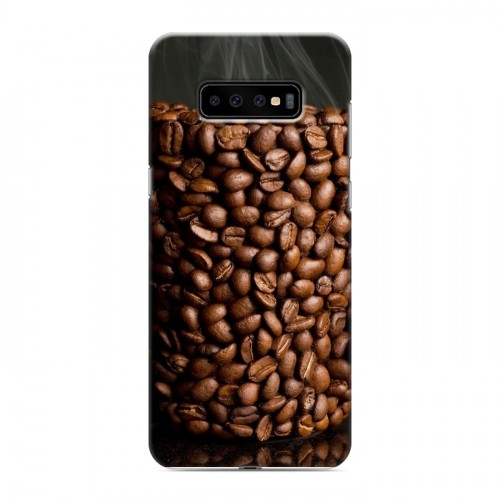Дизайнерский пластиковый чехол для Samsung Galaxy S10 Plus кофе текстуры