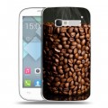 Дизайнерский пластиковый чехол для Alcatel One Touch Pop C5 кофе текстуры