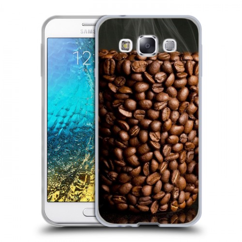 Дизайнерский пластиковый чехол для Samsung Galaxy E5 кофе текстуры