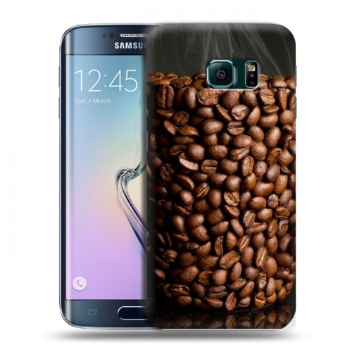 Дизайнерский пластиковый чехол для Samsung Galaxy S6 Edge кофе текстуры
