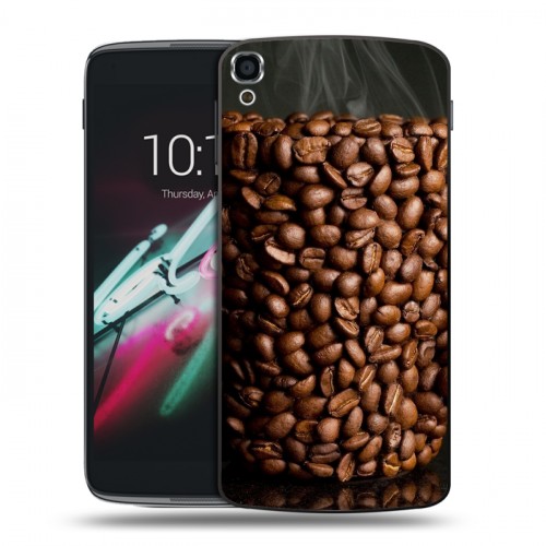 Дизайнерский пластиковый чехол для Alcatel One Touch Idol 3 (5.5) кофе текстуры