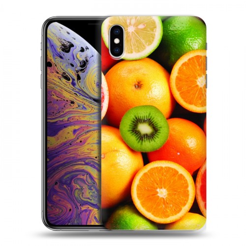 Дизайнерский силиконовый чехол для Iphone Xs Max Фрукты текстуры