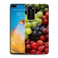 Дизайнерский силиконовый с усиленными углами чехол для Huawei P40 Фрукты текстуры