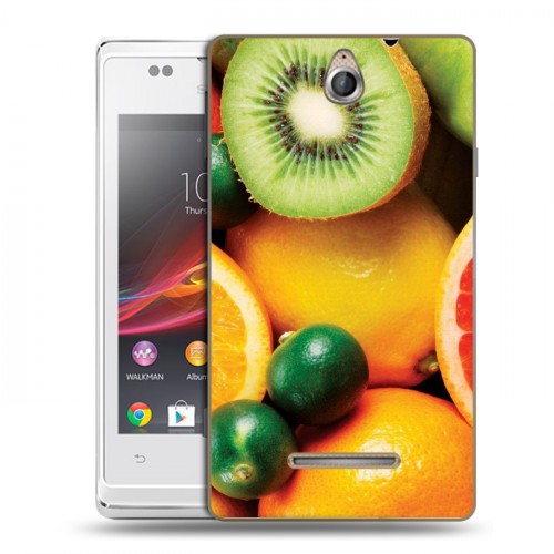 Дизайнерский пластиковый чехол для Sony Xperia E Фрукты текстуры