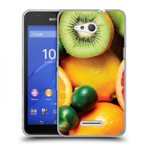 Дизайнерский пластиковый чехол для Sony Xperia E4g Фрукты текстуры