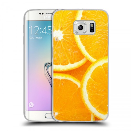 Дизайнерский пластиковый чехол для Samsung Galaxy S6 Edge Фрукты текстуры