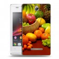 Дизайнерский пластиковый чехол для Sony Xperia E Фрукты текстуры