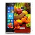 Дизайнерский пластиковый чехол для Microsoft Lumia 435 Фрукты текстуры