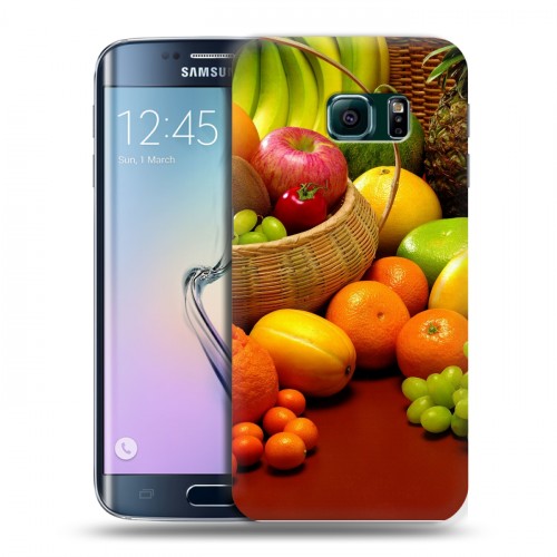 Дизайнерский пластиковый чехол для Samsung Galaxy S6 Edge Фрукты текстуры