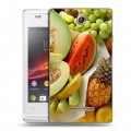 Дизайнерский пластиковый чехол для Sony Xperia E Фрукты текстуры