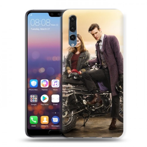 Дизайнерский силиконовый с усиленными углами чехол для Huawei P20 Pro Доктор кто