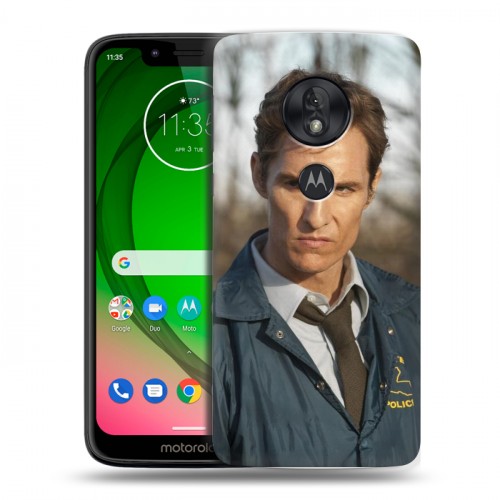 Дизайнерский пластиковый чехол для Motorola Moto G7 Play Настоящий детектив