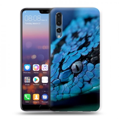 Дизайнерский силиконовый с усиленными углами чехол для Huawei P20 Pro Змеи