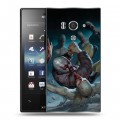 Дизайнерский пластиковый чехол для Sony Xperia acro S Штамм