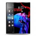 Дизайнерский пластиковый чехол для Sony Xperia acro S Штамм