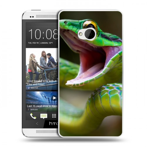 Дизайнерский пластиковый чехол для HTC One (M7) Dual SIM Змеи