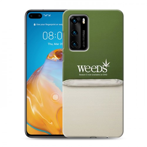 Дизайнерский силиконовый с усиленными углами чехол для Huawei P40 Weeds