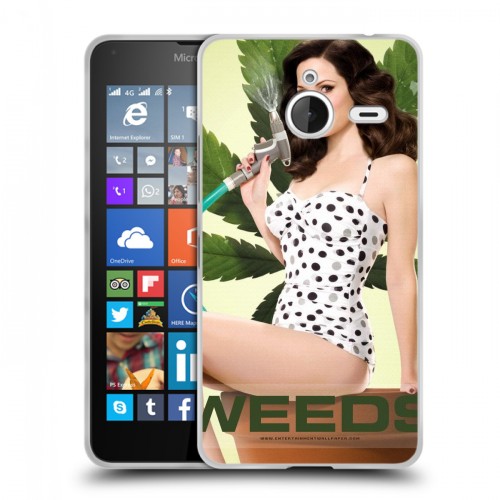 Дизайнерский пластиковый чехол для Microsoft Lumia 640 XL Weeds