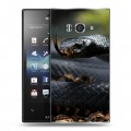 Дизайнерский пластиковый чехол для Sony Xperia acro S Змеи