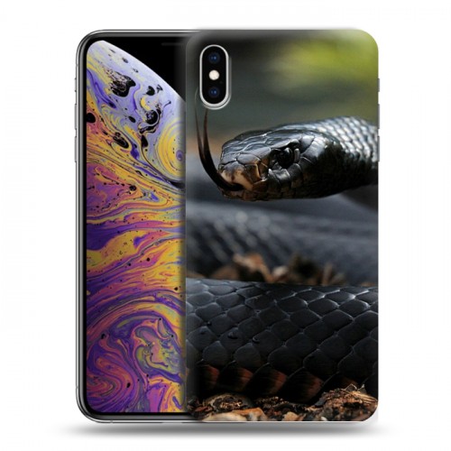 Дизайнерский силиконовый чехол для Iphone Xs Max Змеи