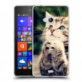 Дизайнерский пластиковый чехол для Microsoft Lumia 540 Котята