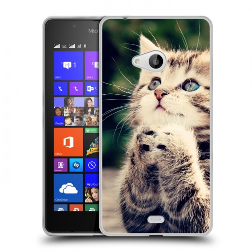 Дизайнерский пластиковый чехол для Microsoft Lumia 540 Котята