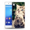 Дизайнерский пластиковый чехол для Sony Xperia Z3+ Котята