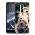 Дизайнерский пластиковый чехол для Nokia 5.1 Котята