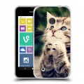 Дизайнерский пластиковый чехол для Nokia Lumia 530 Котята