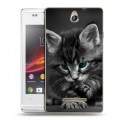 Дизайнерский пластиковый чехол для Sony Xperia E Котята