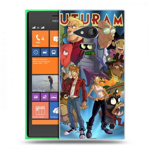 Дизайнерский пластиковый чехол для Nokia Lumia 730/735 Футурама