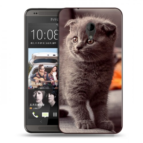 Дизайнерский пластиковый чехол для HTC Desire 700 Котята