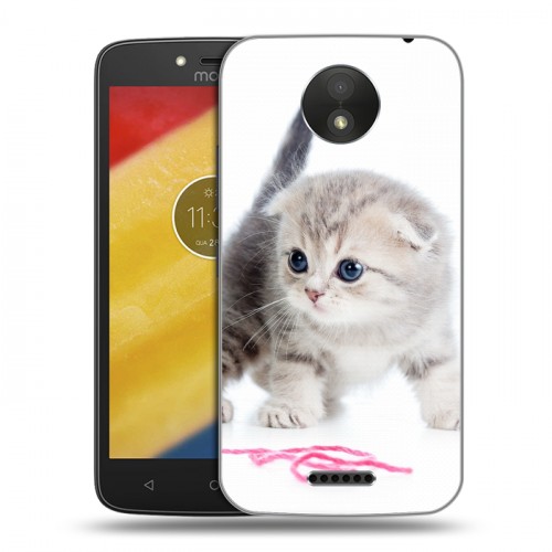 Дизайнерский пластиковый чехол для Motorola Moto C Plus Котята