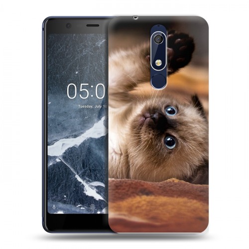 Дизайнерский пластиковый чехол для Nokia 5.1 Котята