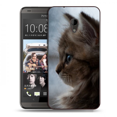 Дизайнерский пластиковый чехол для HTC Desire 700 Котята