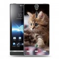 Дизайнерский пластиковый чехол для Sony Xperia S Котята