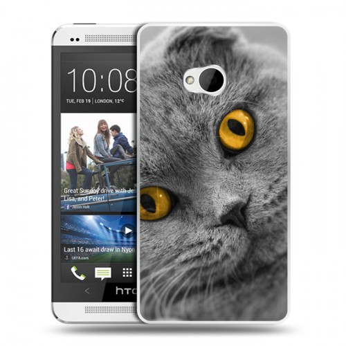 Дизайнерский пластиковый чехол для HTC One (M7) Dual SIM Кошки