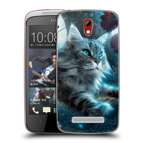 Дизайнерский пластиковый чехол для HTC Desire 500 Кошки