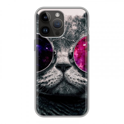 Дизайнерский пластиковый чехол для Iphone 14 Pro Max Неоновый кот