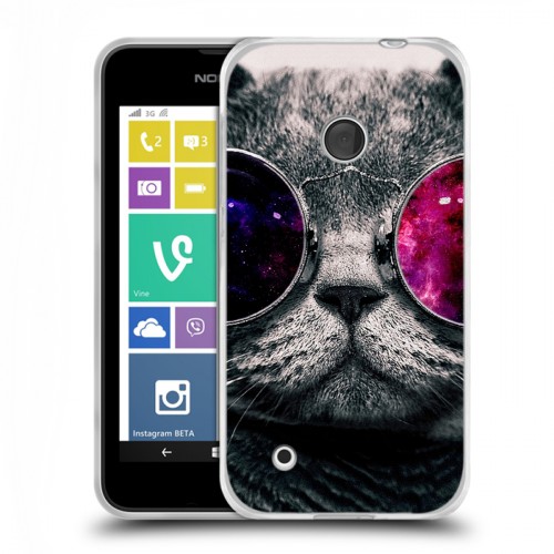 Дизайнерский пластиковый чехол для Nokia Lumia 530 Неоновый кот
