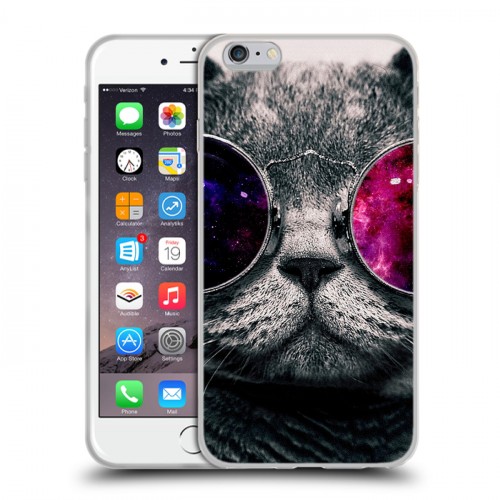 Дизайнерский силиконовый чехол для Iphone 6 Plus/6s Plus Неоновый кот