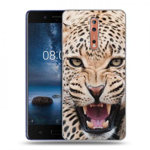 Дизайнерский пластиковый чехол для Nokia 8 Леопард