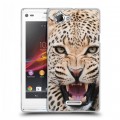 Дизайнерский пластиковый чехол для Sony Xperia L Леопард