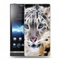 Дизайнерский пластиковый чехол для Sony Xperia S Леопард